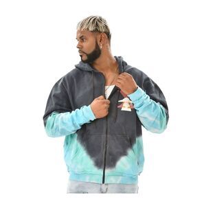 Vicious Hoodie Intruder Washed Tie-Dye Zip Up Mens Black VC112